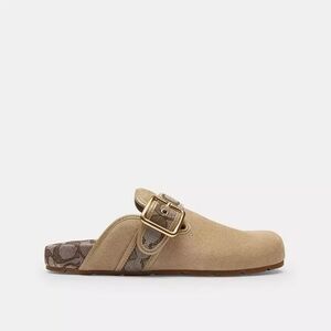NEW Coach Archival Buckle Clog, Women's Tan Slip-On, In Oat